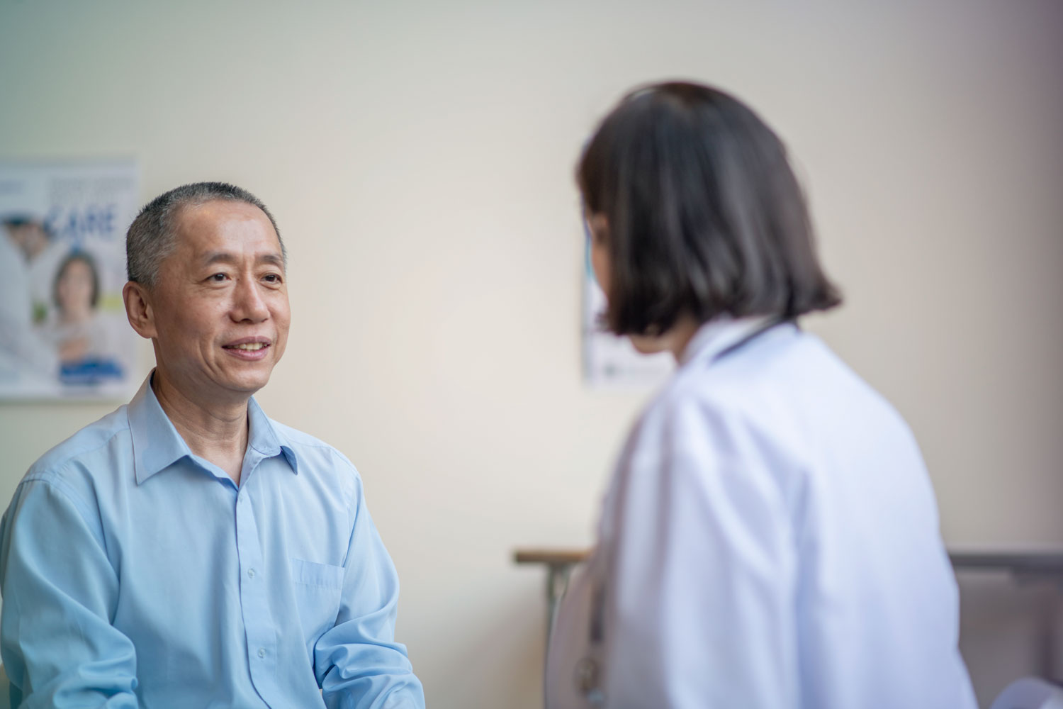 Patient talking to provider