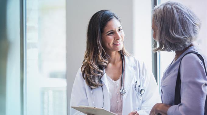 Provider and patient speaking