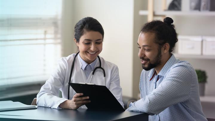 Provider and patient speaking